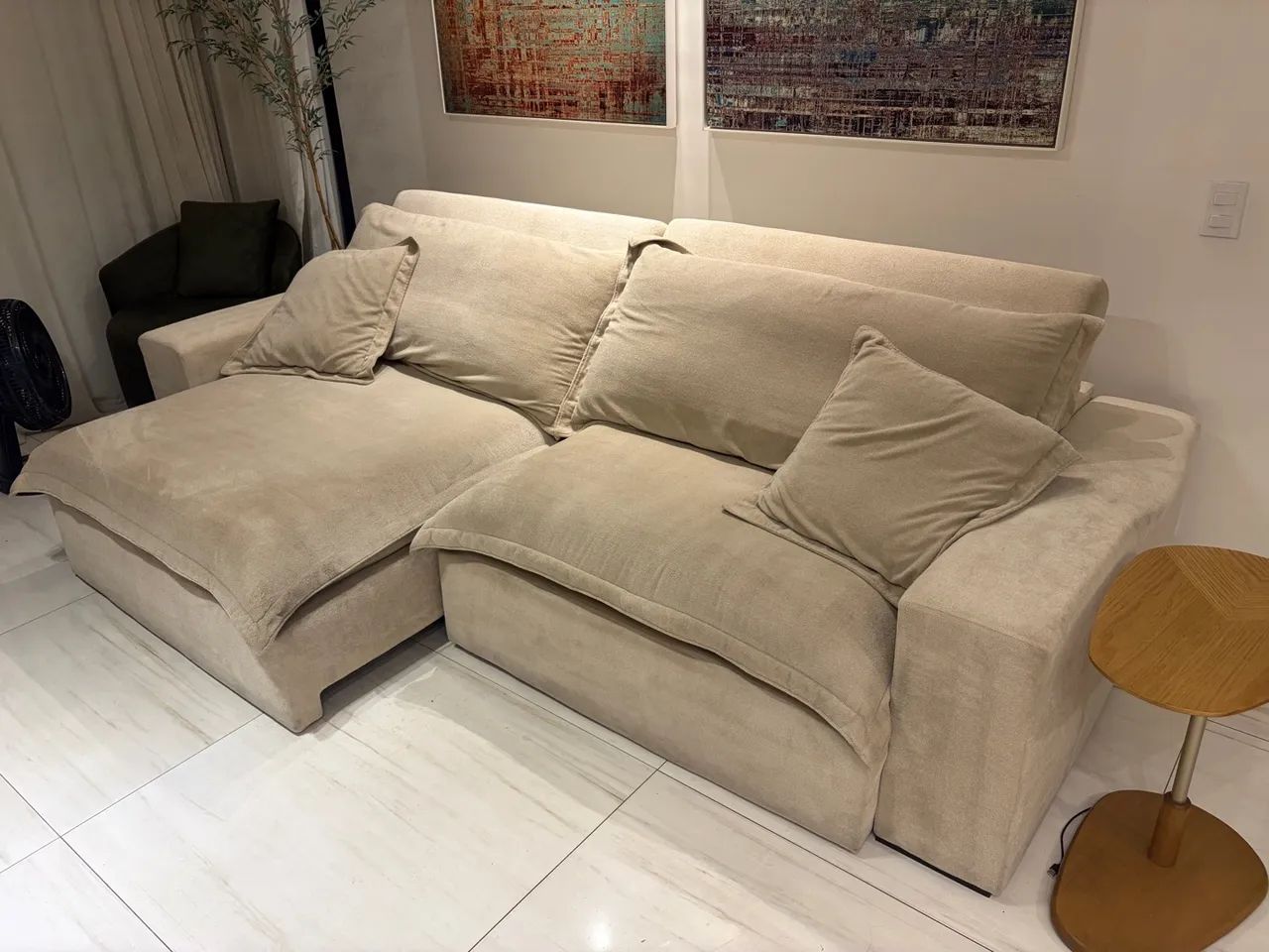 Sofá retrátil reclinável 3,00 cinza