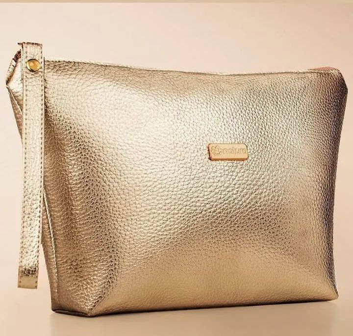 Necessaire natura dourada 25x18 chique  - Foto 2
