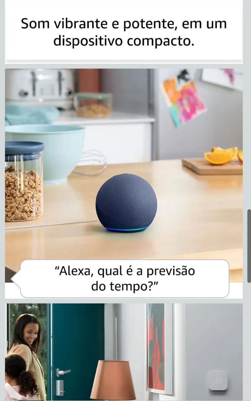 Alexa Echo Dot 5 Geração Azul - 10 meses garantia,  - Foto 5