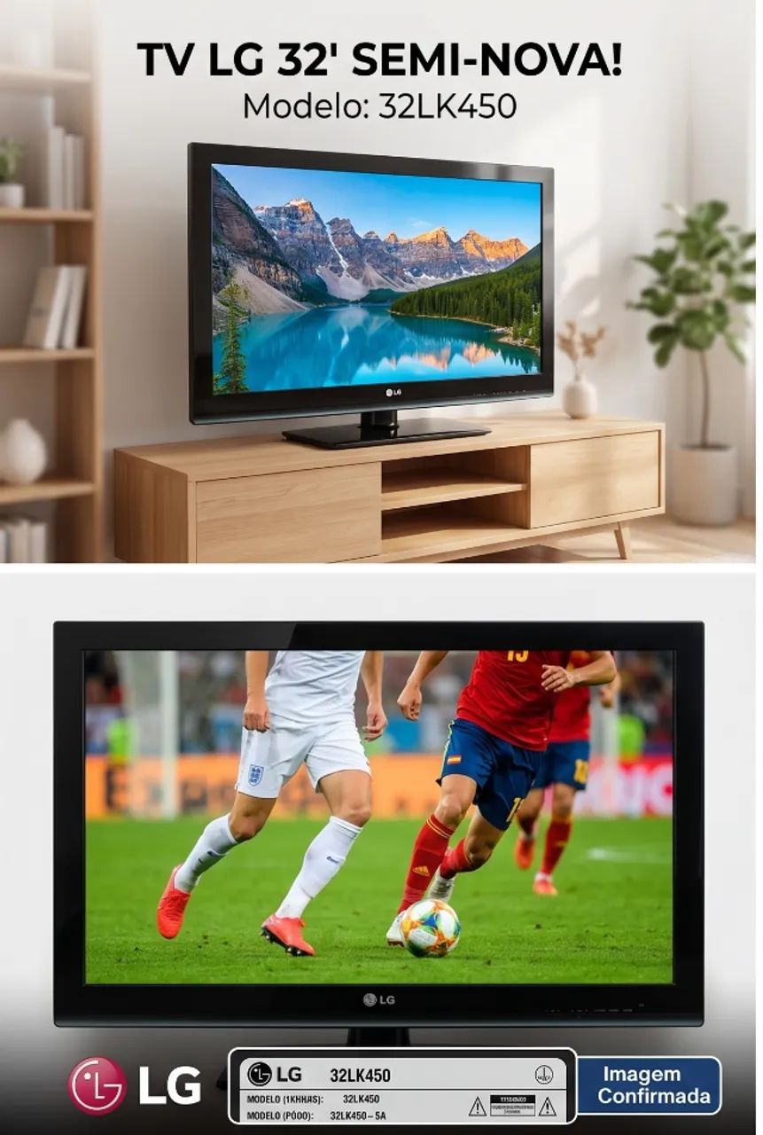 TV LG 32" LCD - Excelente Estado - Funcionando Perfeitamente