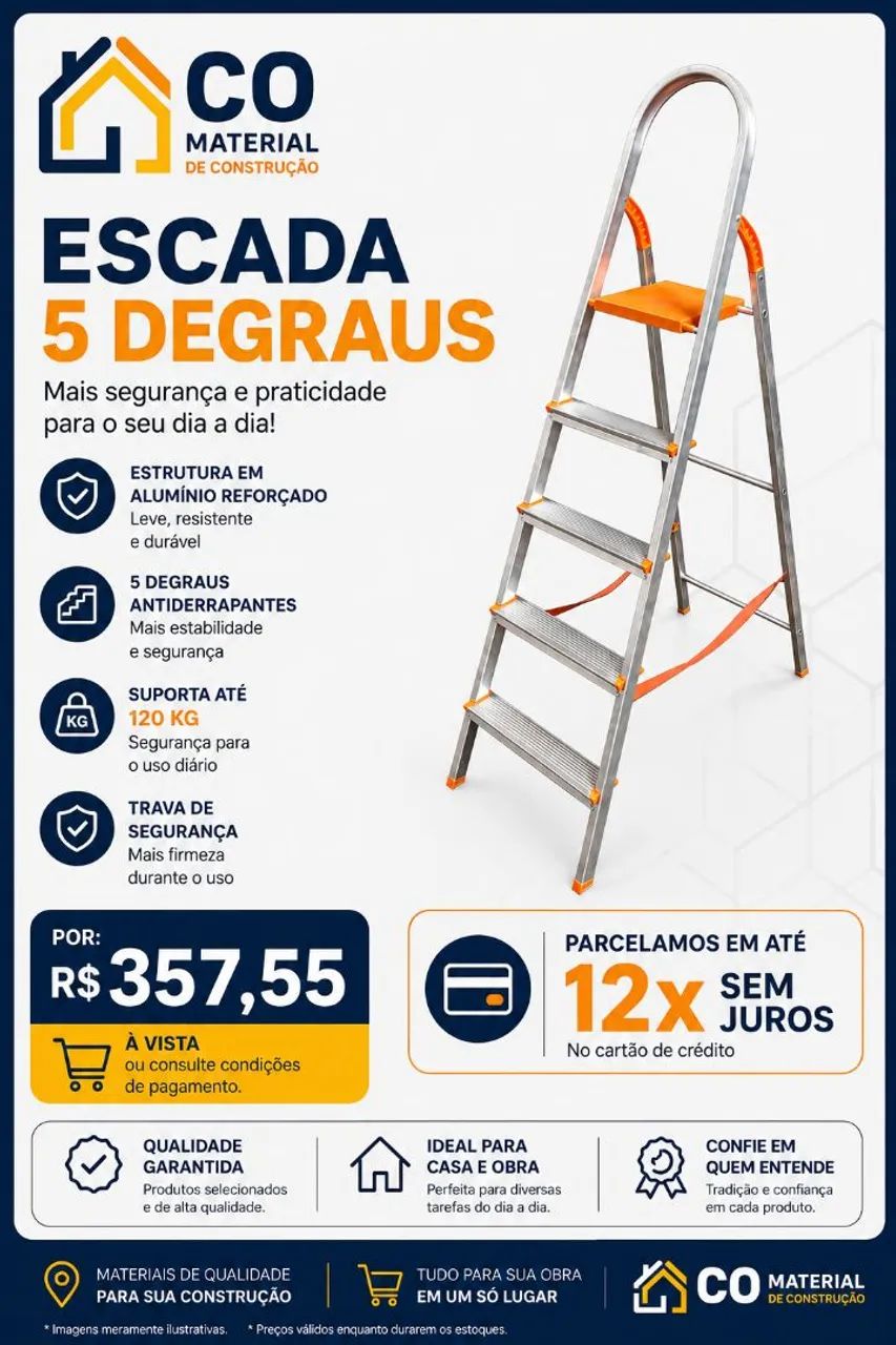 Escada de 5 degraus 