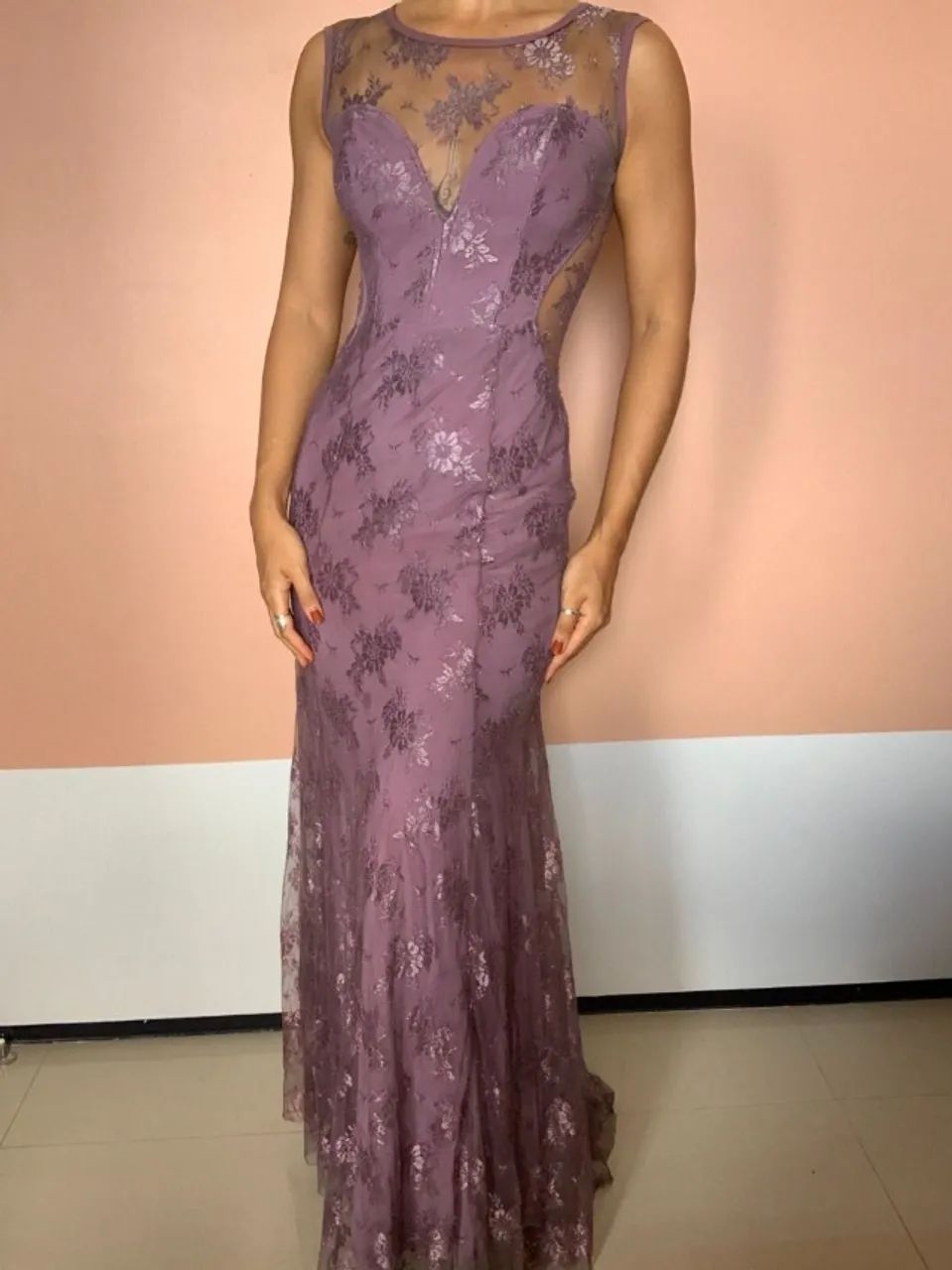 VESTIDO DE FESTA LILÁS ELEGANTE - Foto 2
