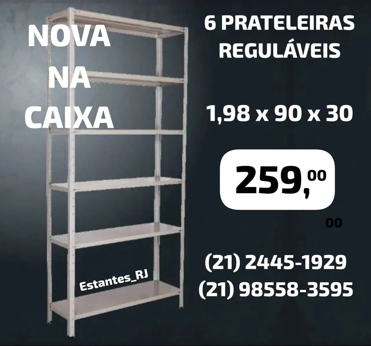 Estante de Aço Grande 6 Prateleiras para qualquer comércio