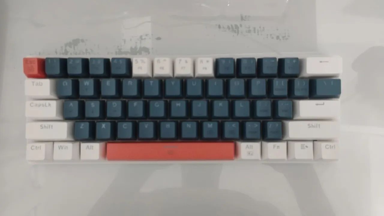 teclado mecânico machenike k500 layout 60%. switch azul 