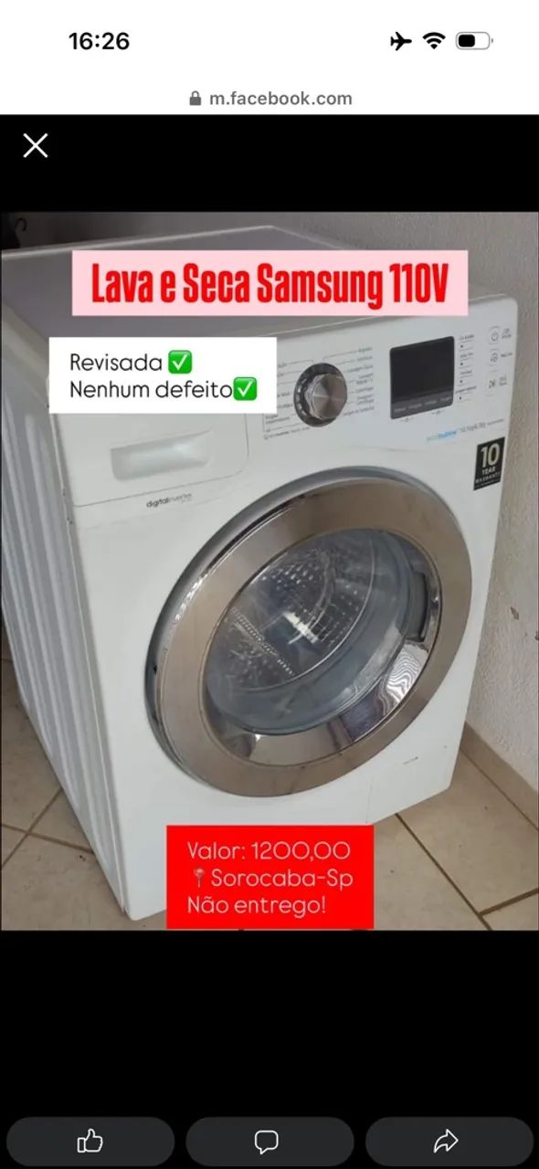 Lava e seca Samsung