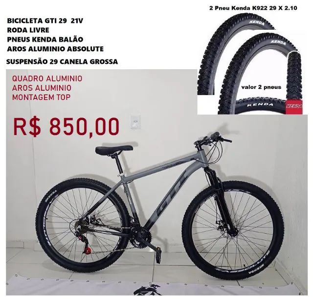 bicicleta aro 29 gti south gta quadro Aluminio e aros 