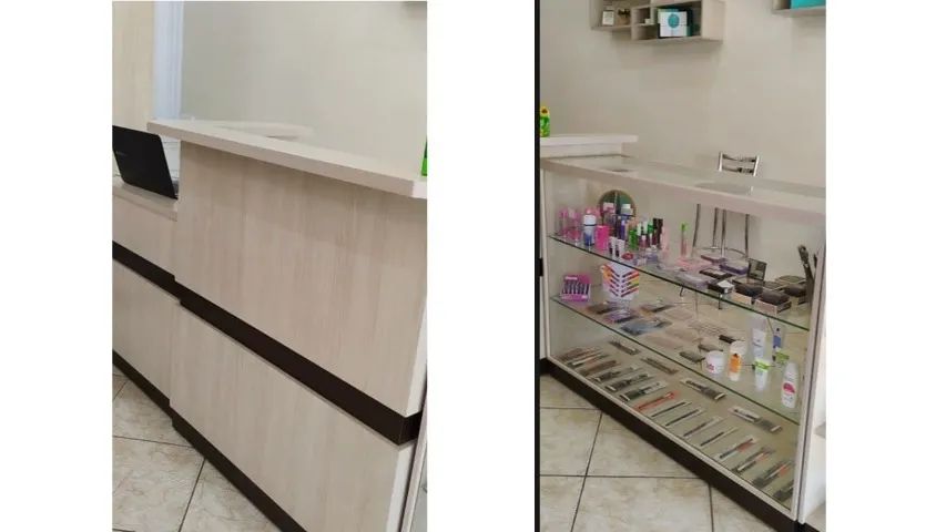 Móveis em MDF para Loja de Cosméticos/Beleza - Modulados com Prateleiras de Vidro - Foto 4