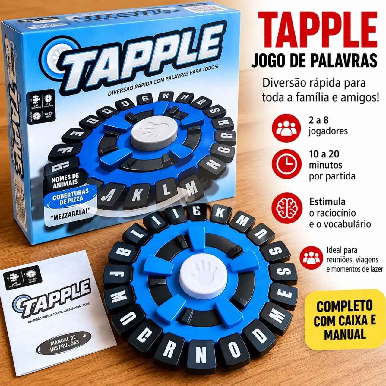 Tapple Jogo de Palavras | Completo com Caixa e Manual
