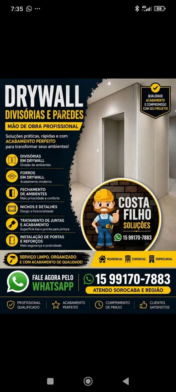 Drywall divisória 