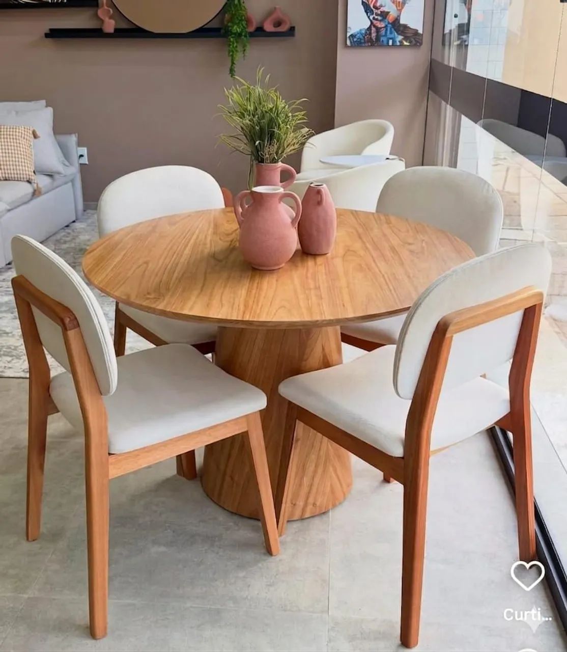 Conjunto mesa redonda com 4 cadeiras  - Foto 3