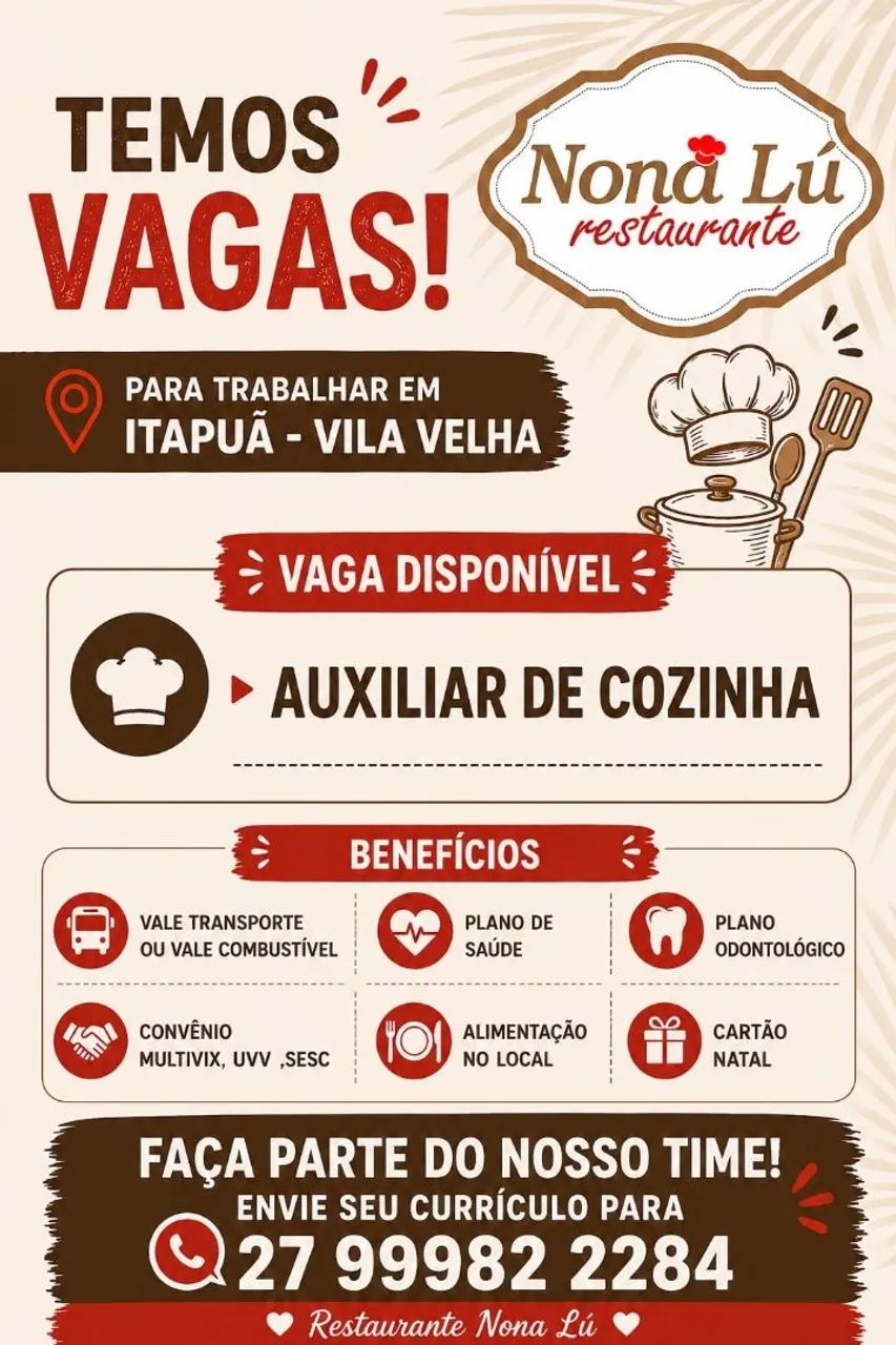 Grande oportunidade de trabalho 