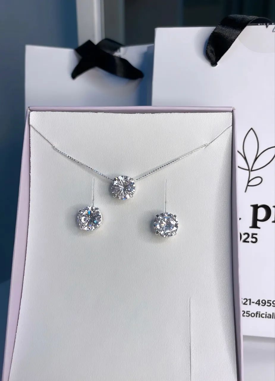 Conjunto Ponto de luz Prata 925  - Foto 2