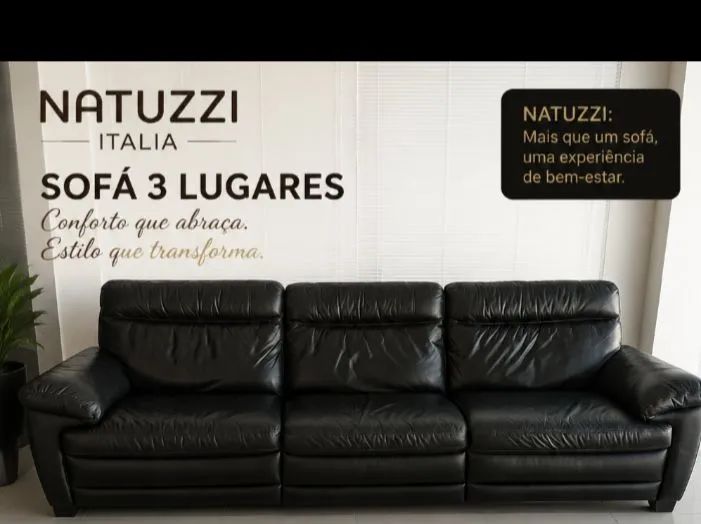 Sofá couro elétrico italiano 