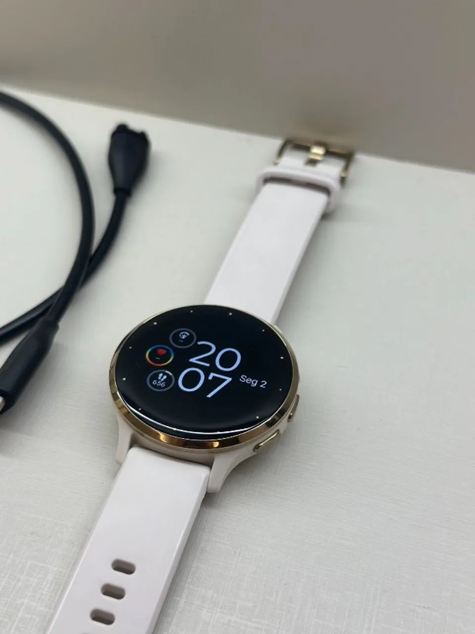 GARMIN VENU 3S SEMINOVO - MARFIM COM DOURADO - Foto 3