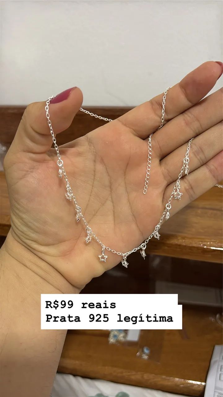 Colar estrelas prata 925 legítima  - Foto 3
