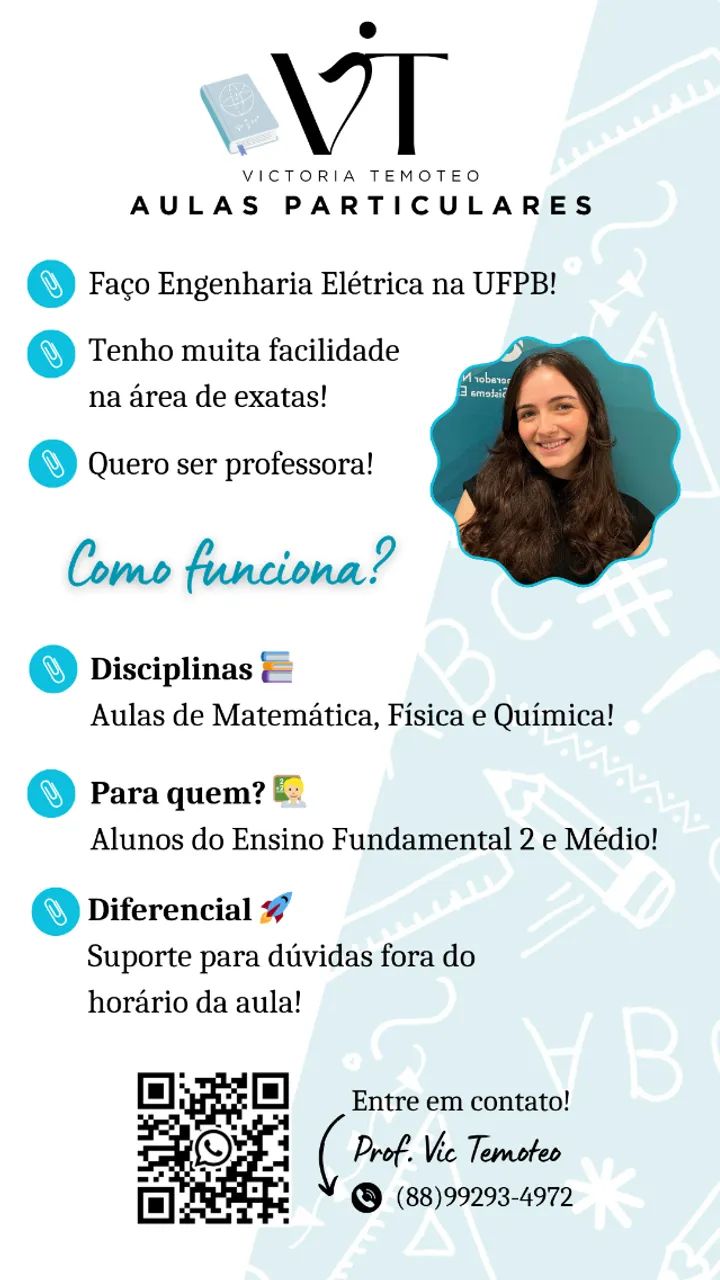 Aulas particulares de matemática, física e química!