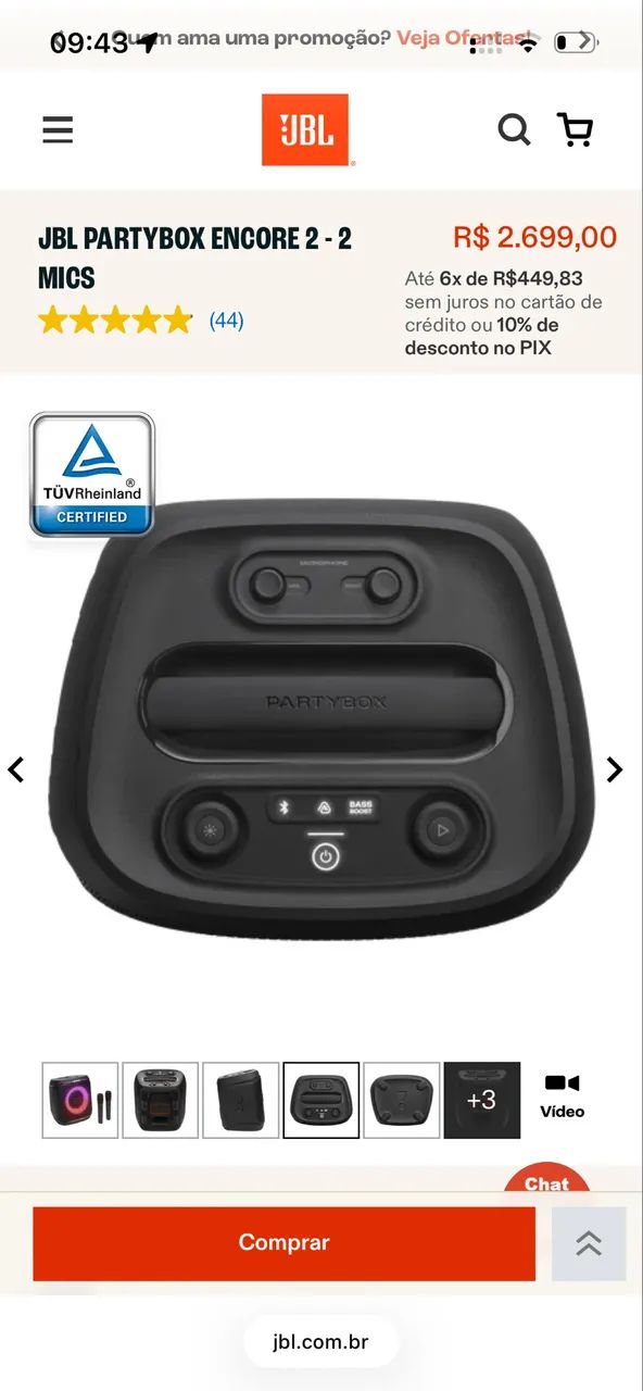 JBL Partybox encore 2 com 2 microfones  - Foto 5