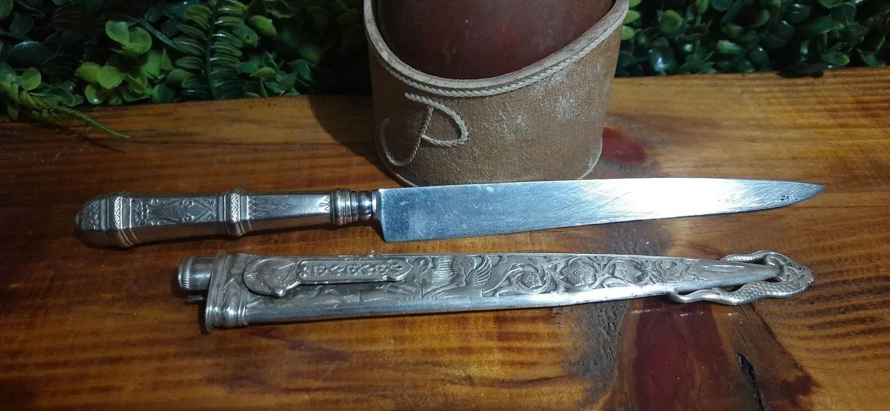 Faca prateada eberle bainha anjos - Foto 4