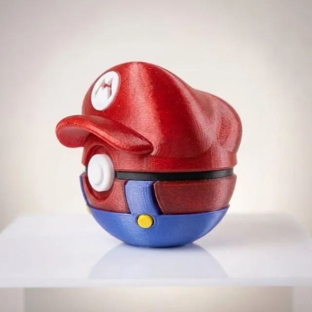 Pokébola Mario Impressão 3D Pokémon - Foto 2