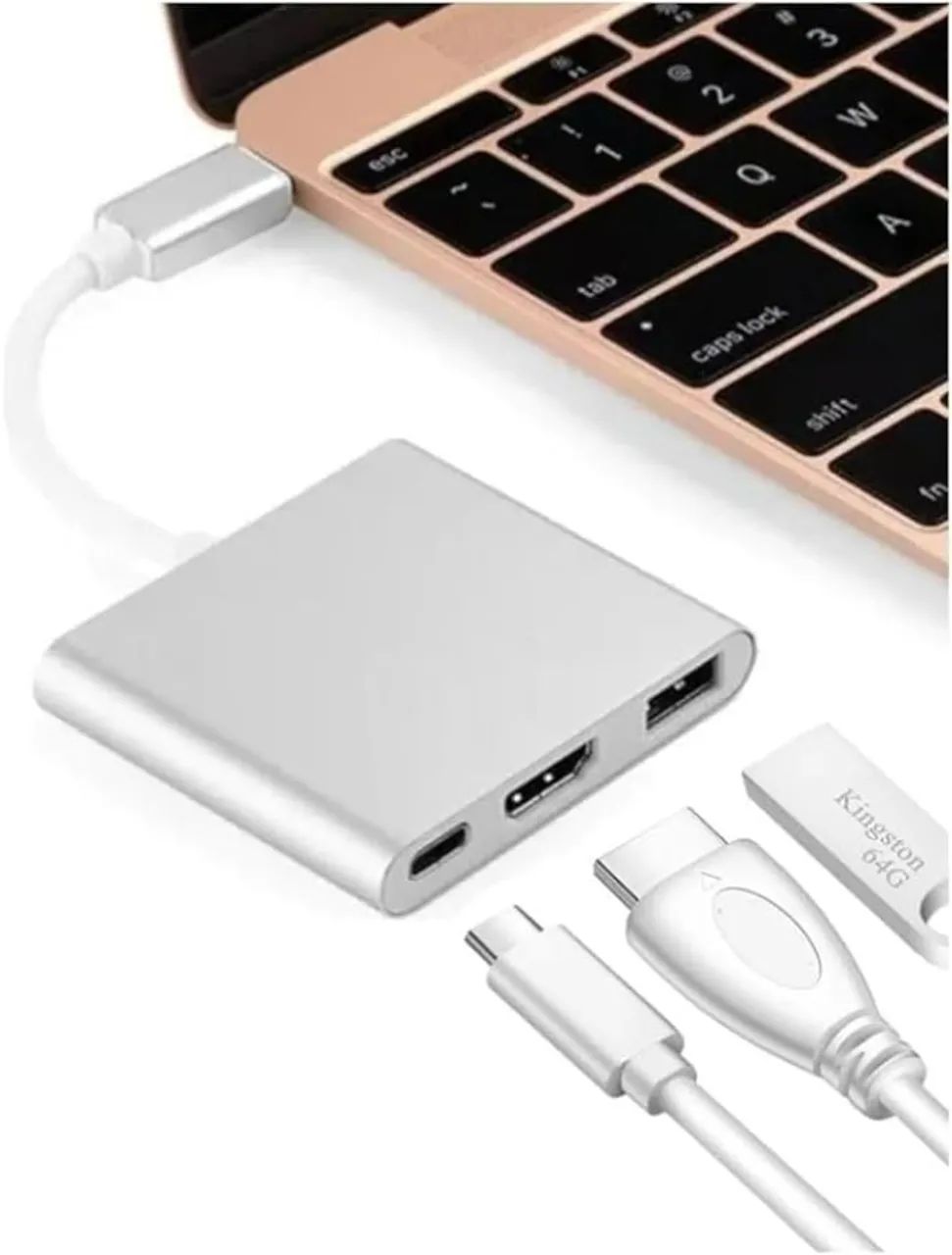  Adaptador USB-C para HDMI 4K, USB 3.0 e Carga PD - Foto 3