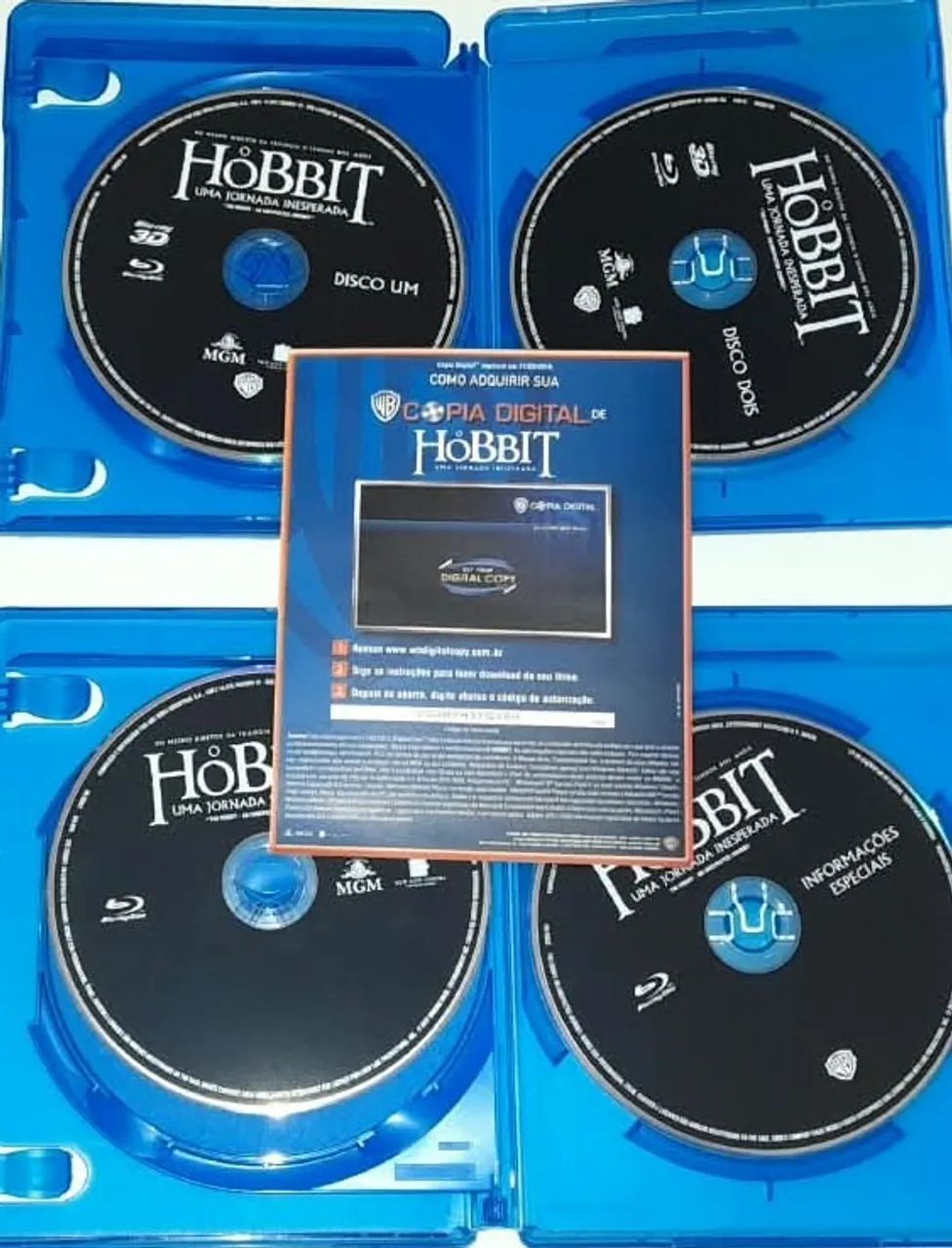 Box Com 4 Blu-Ray - 3D - O Hobbit - Uma Jornada Inesperada - Em Super Bom Estado