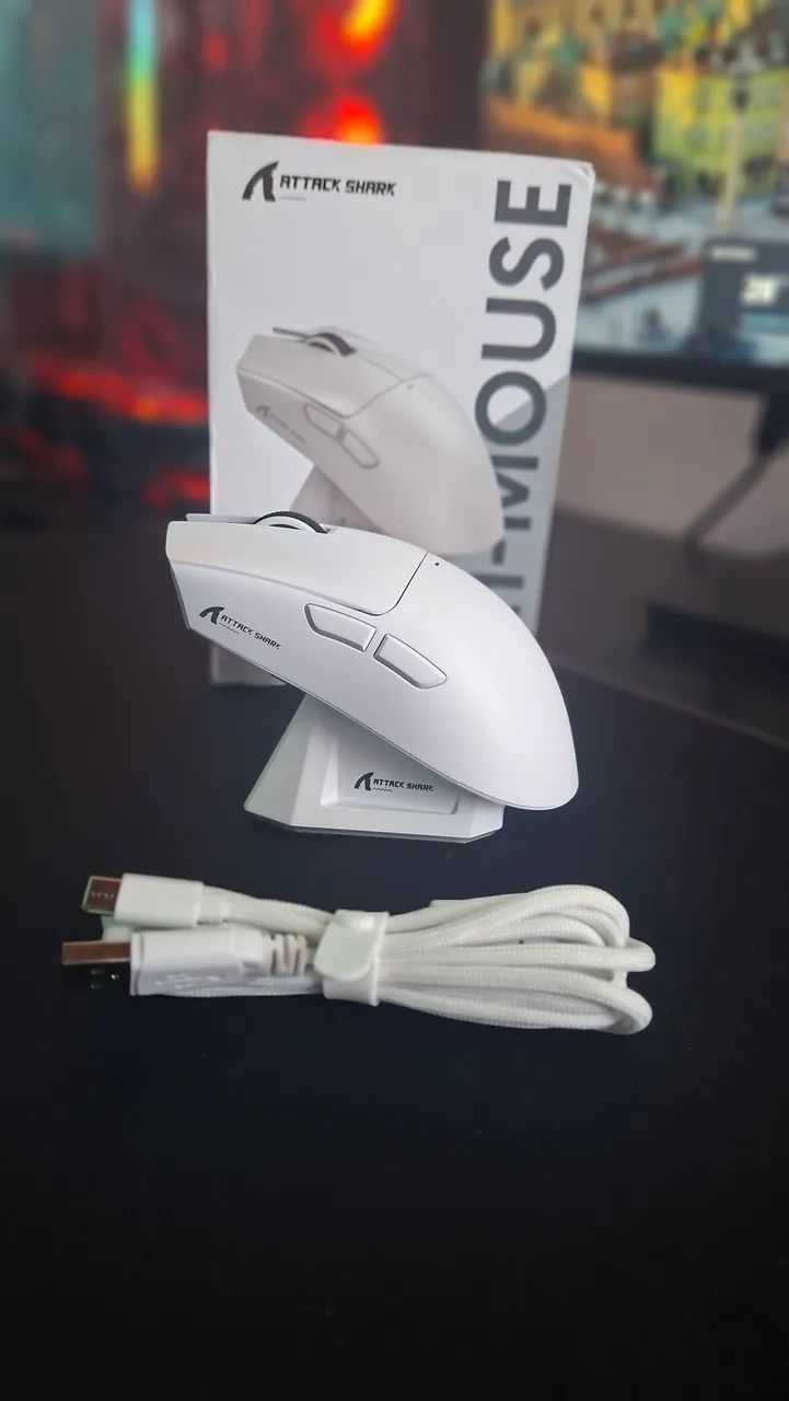 Mouse Gamer Sem Fio - Attack Shark X11 Branco
