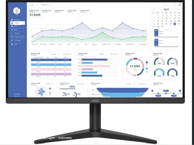 Monitor AOC 21.5 LED Full HD, HDMI e VGA, VESA, Adaptive Sync, Low Blue Light - 22B1HM5 - Foto 3