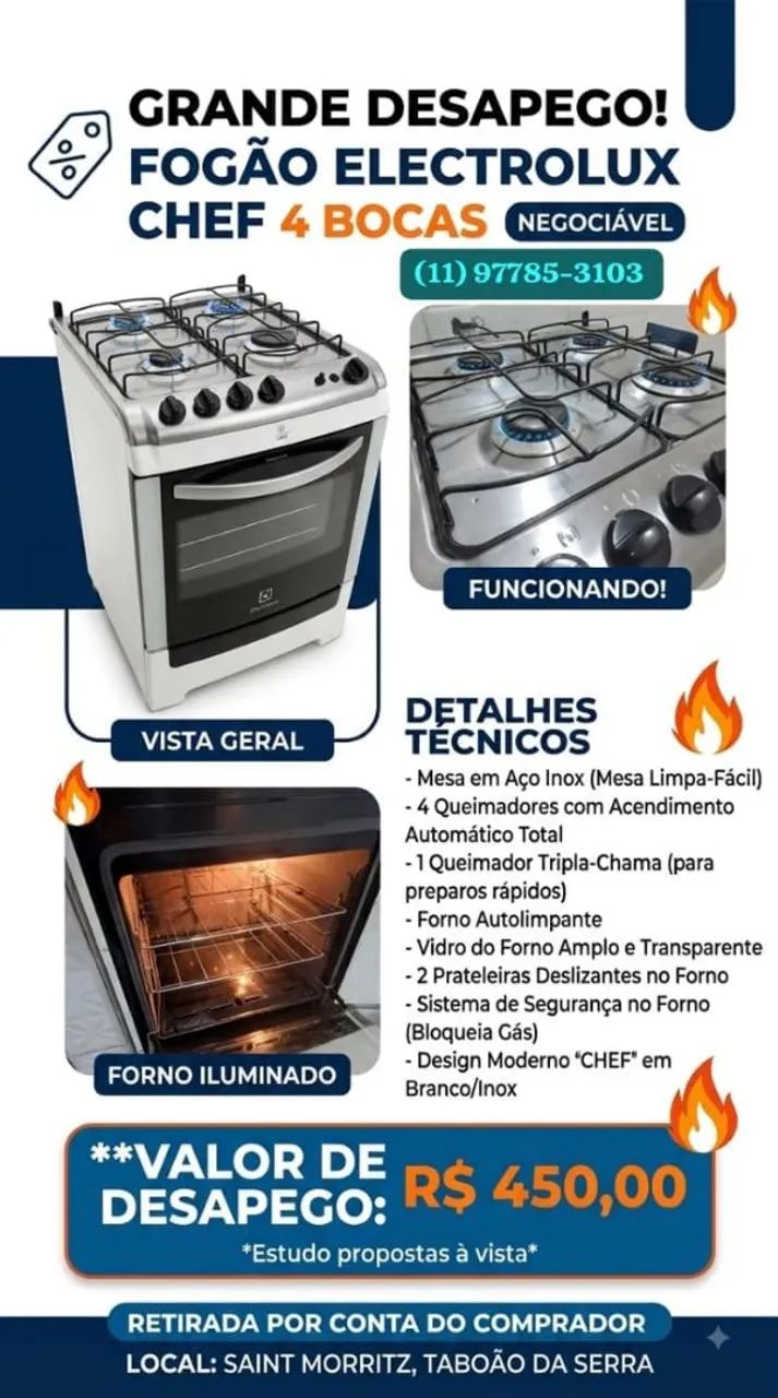 FOGÃO ELECTROLUX 