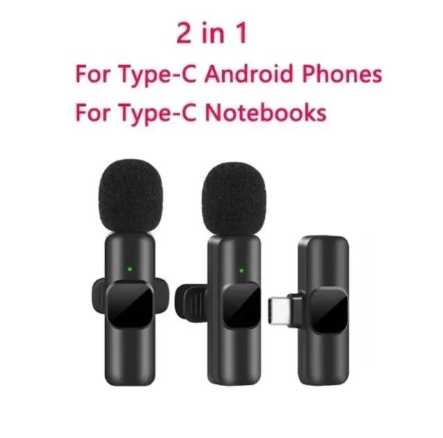 Microfone De Lapela Sem Fio 2.Microfone 1.Receptor Para ANDROID e IOS IPHONE MAC IPAD Entr - Foto 2