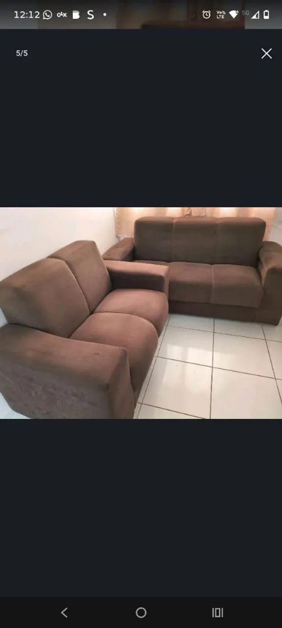 Vende-se sofá com duas poltronas seminovos - Foto 3