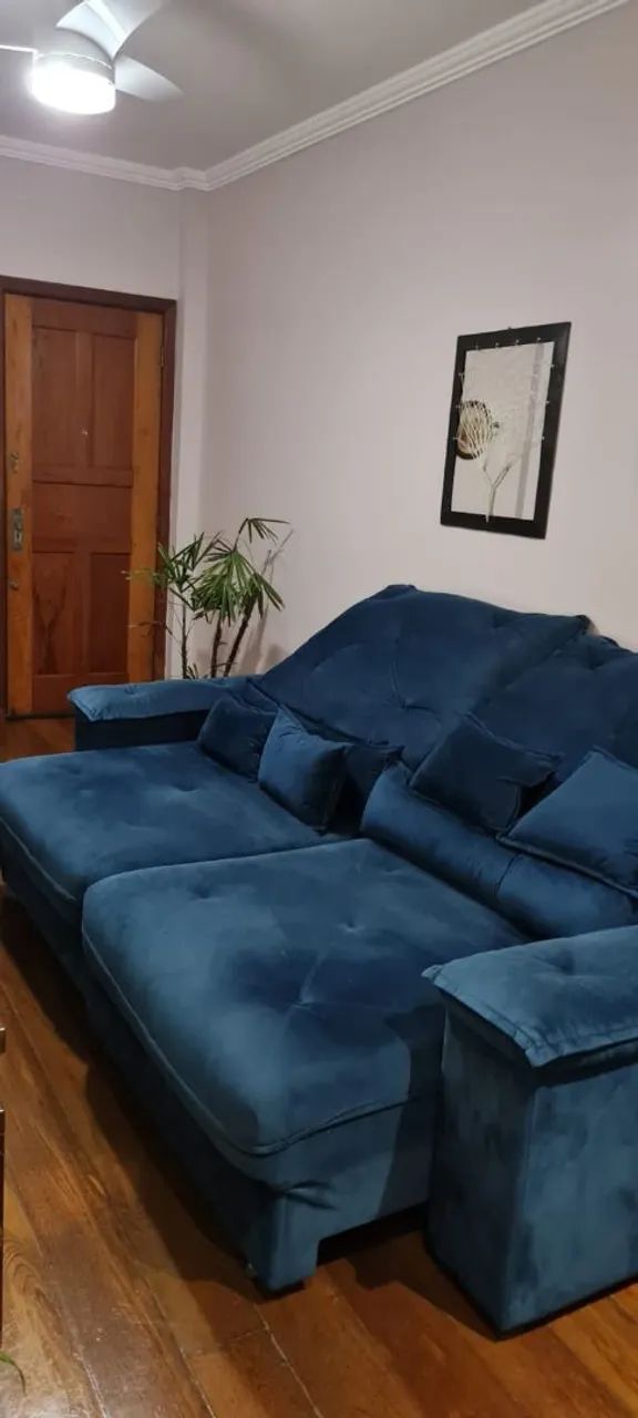 Sofá Retrátil Reclinável Azul-marinho, com 2,50m de comprimento  - Foto 3