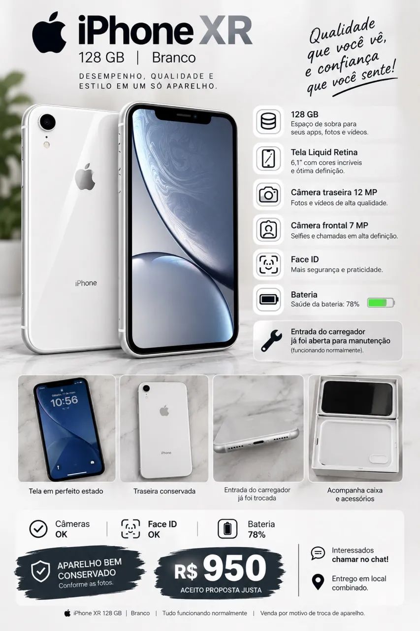 VENDO IPHONE XR 128gb - Celulares e Smartphones - Bela Vista
