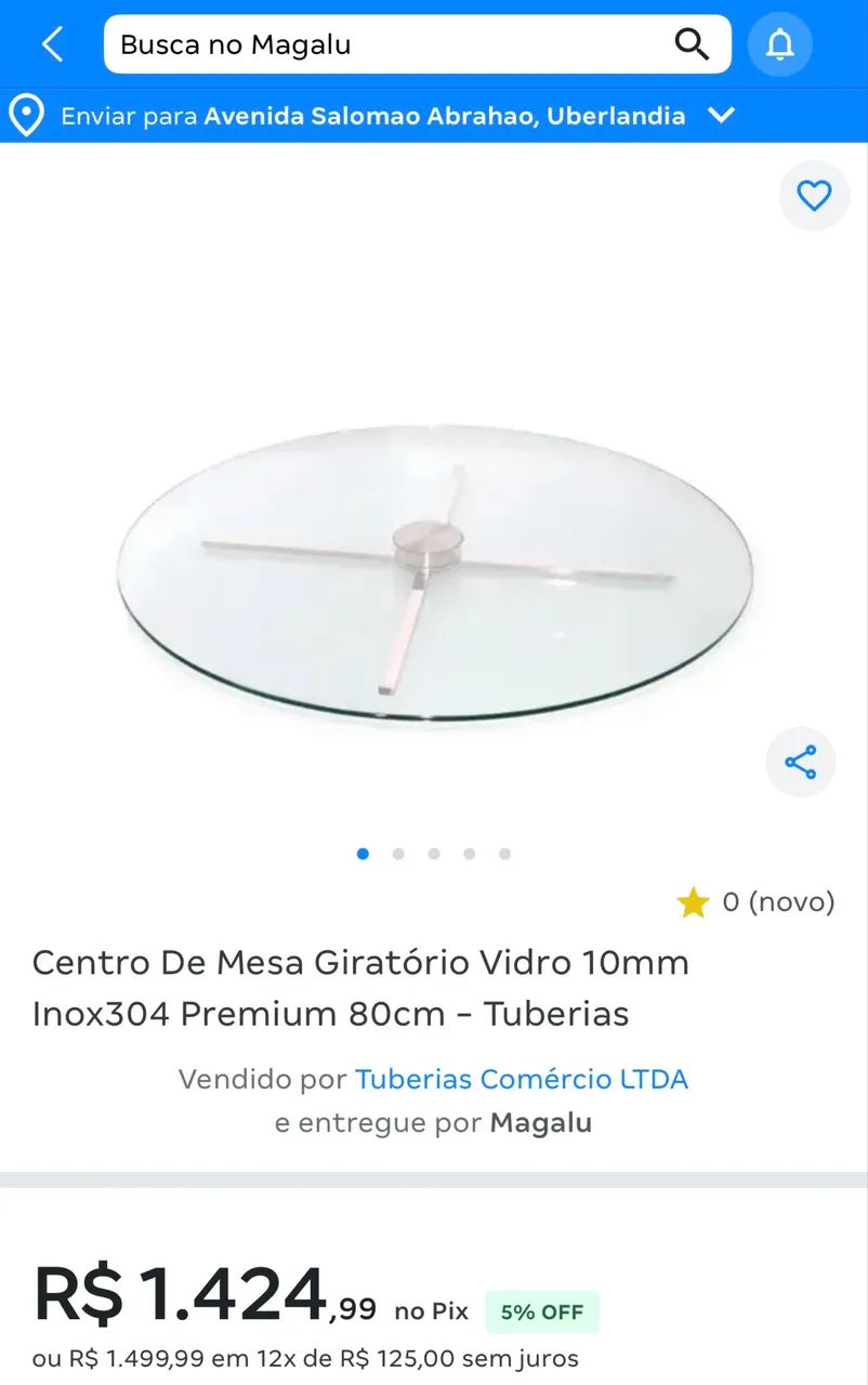 Centro de Mesa Giratório 10mm Inox Premium 80cm. - Foto 2