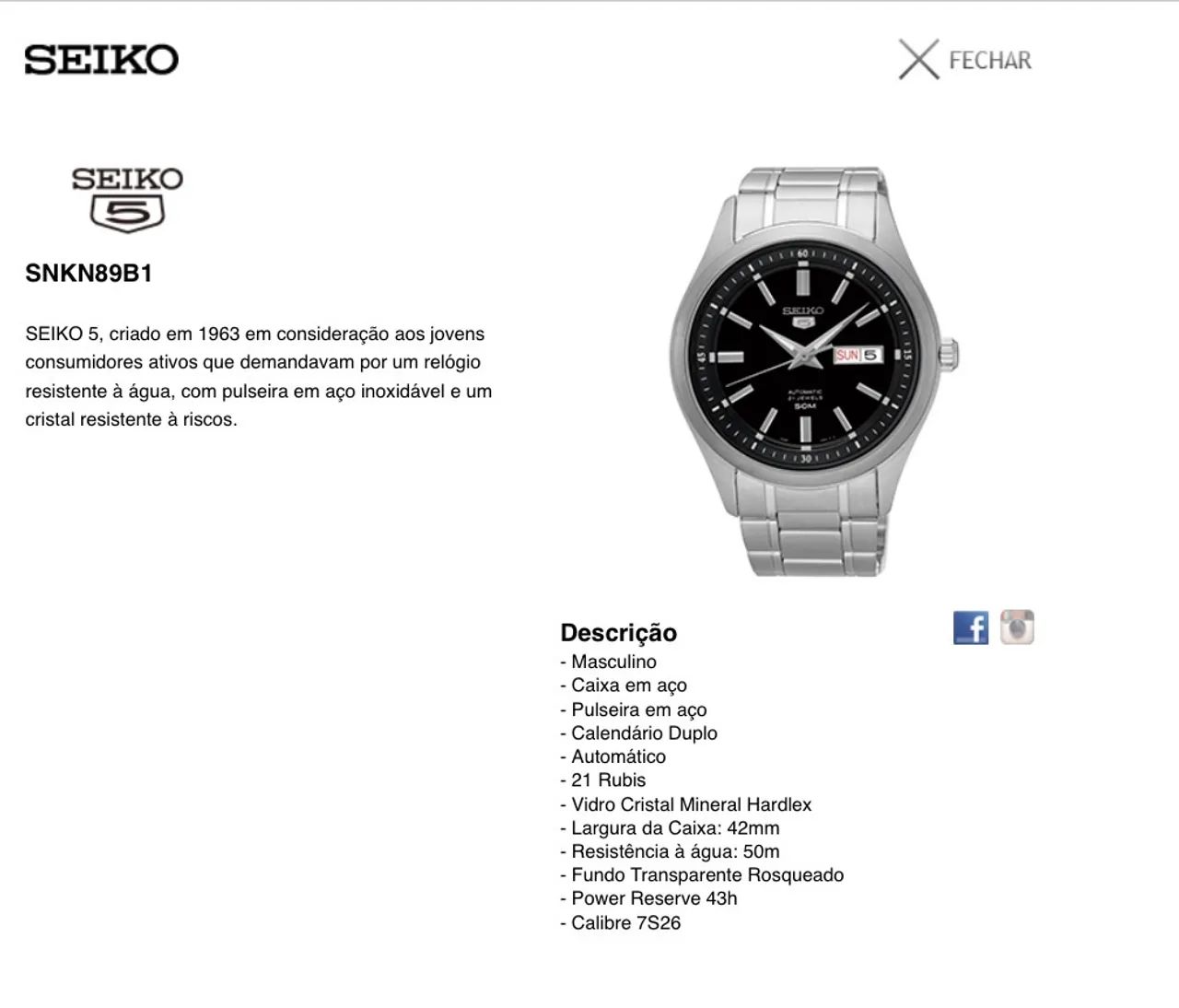 Relógio Seiko 5 Automático SNKN89B1 - Excelente Estado - Foto 5