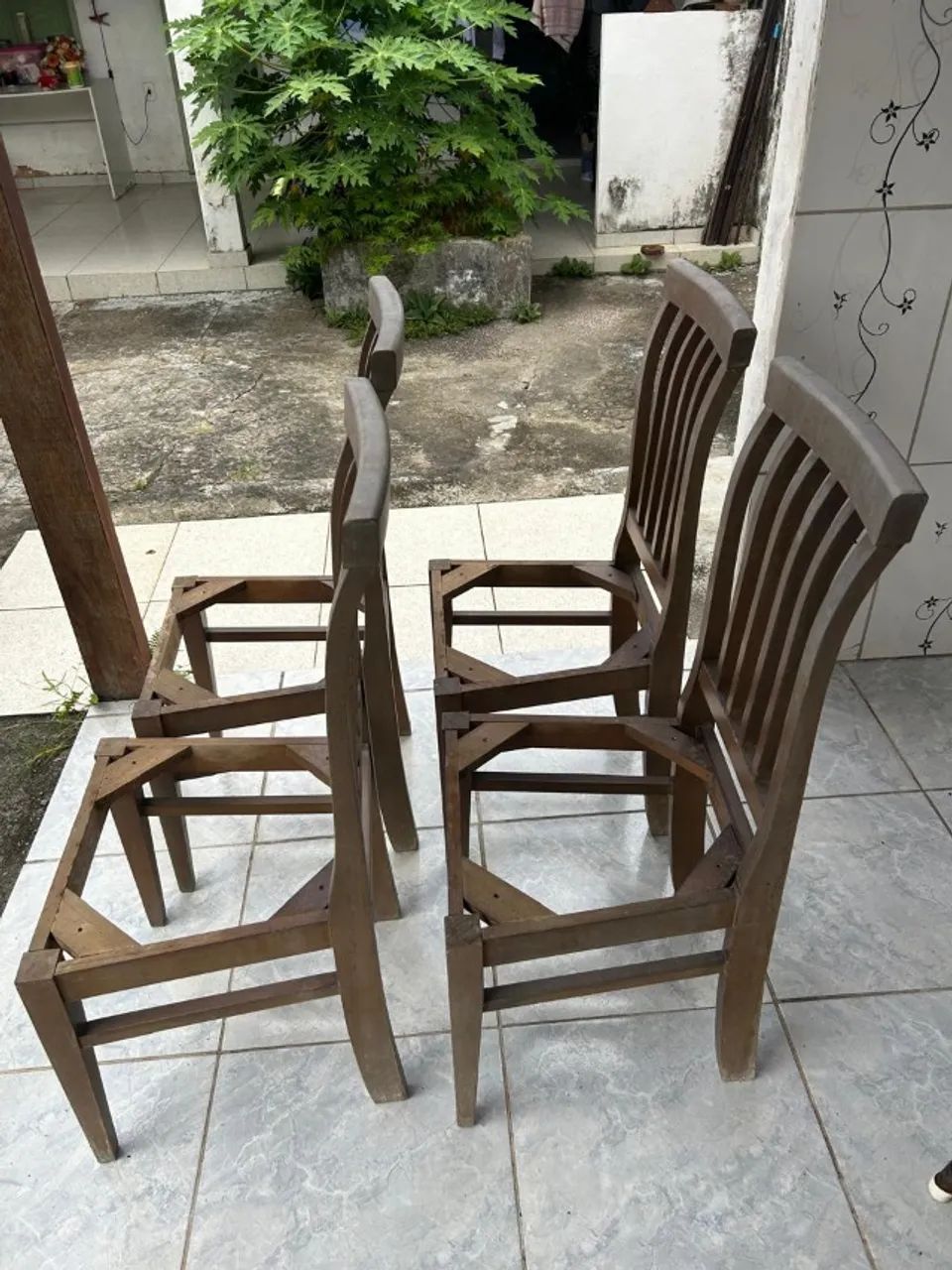 Conjunto de armações de cadeira em madeira - Foto 3