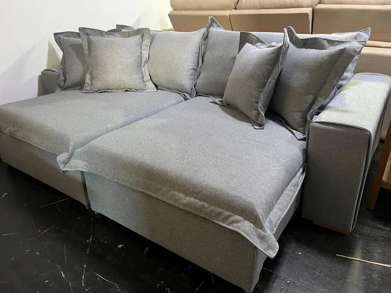 Sofa retrátil reclinável 2.5 no tecido linhão  - Foto 3