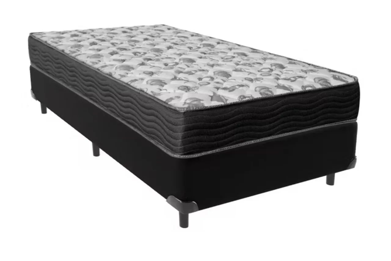 Cama Ortobom - Box + Colchão - Solteiro 