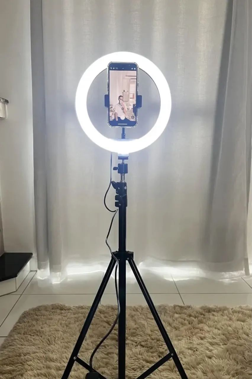 Ring Light LED Profissional LT-6010 com Tripé 2,10m + Suporte Celular?