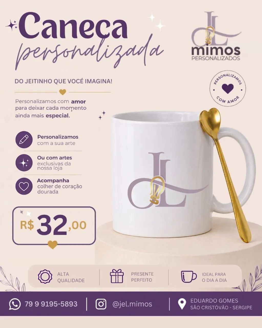 Caneca personalizada + colher