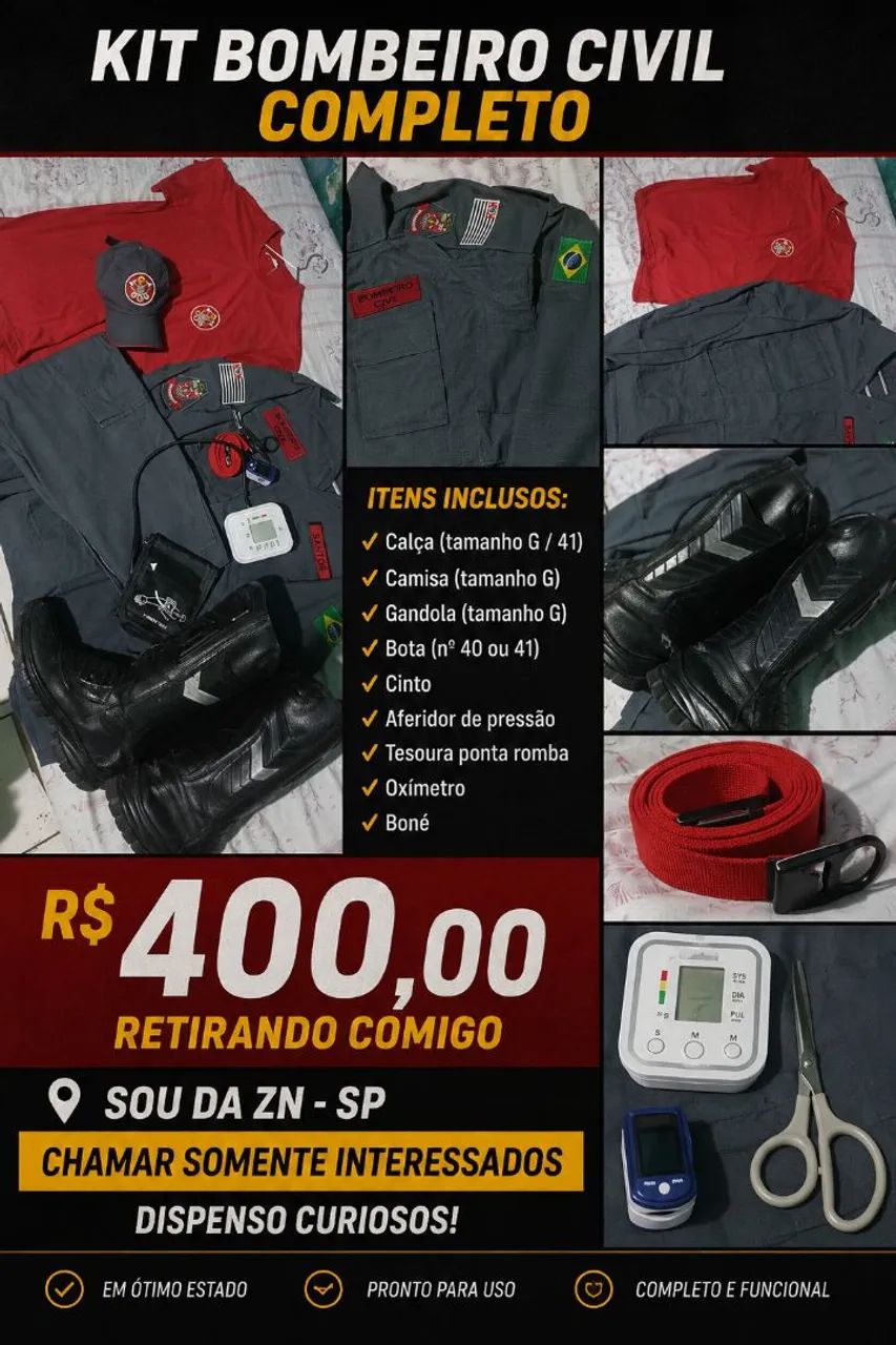 Uniforme bombeiro civil 
