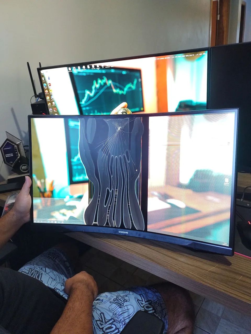 Monitor Samsung 27 Polegadas Curvo TELA QUEBRADA 