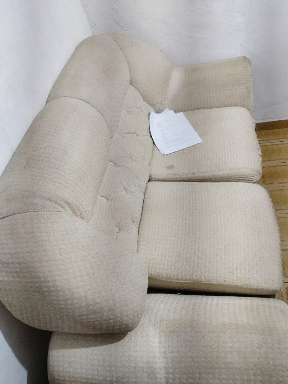 Sofá com dois lugares desmontável  cor creme  - Foto 2