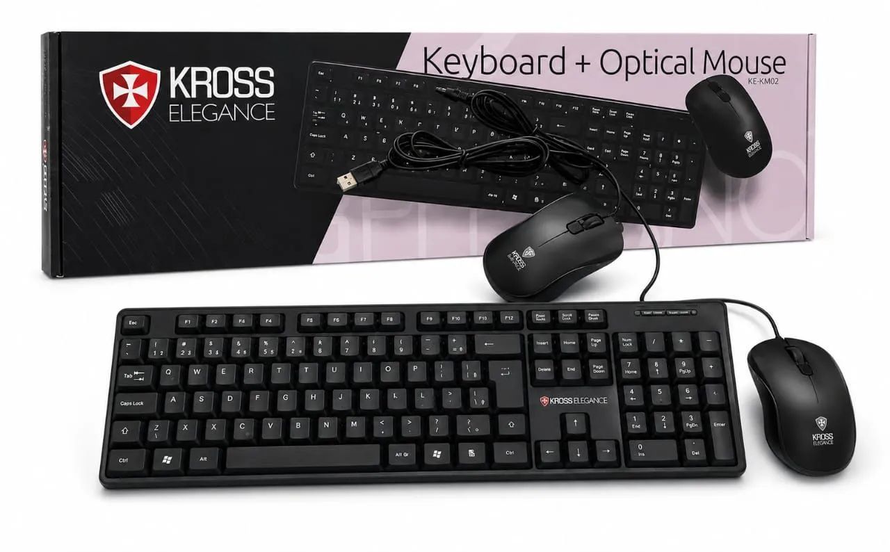 KIT TECLADO E MOUSE KROOS ELEGANCE COM FIO