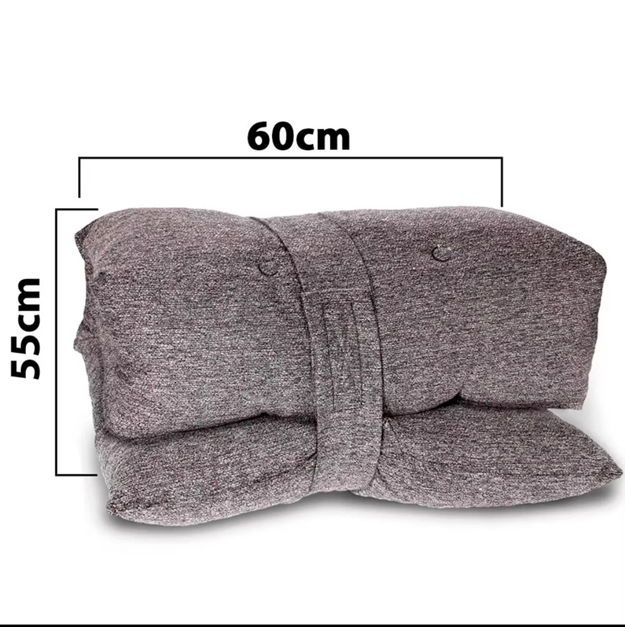 Futon almofada dobrável cinza 