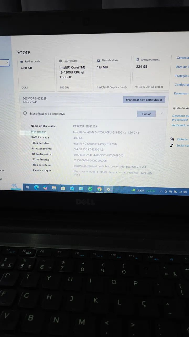 Notebook Dell Latitude 3440