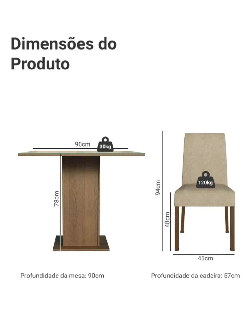 Mesa de jantar 4 cadeiras - Foto 2