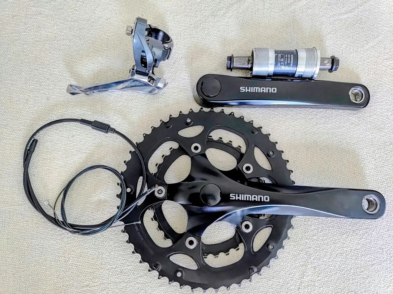 Kit Shimano Claris semi-novo (câmbio dianteiro, pedivela e mov. Central)