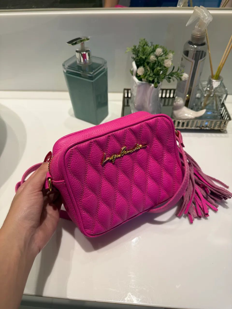 Bolsa Luiza Barcelos Clássica Rosa Pink  - Foto 2
