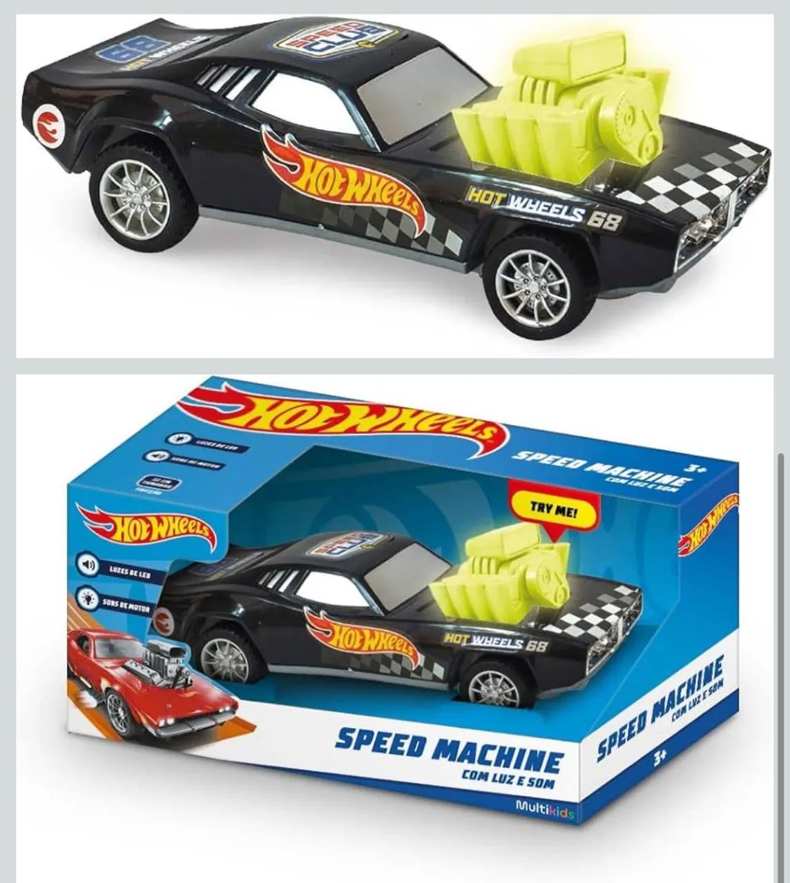 Carro de Fricção Speed Machine Hot Wheels Luz e Som Modelos