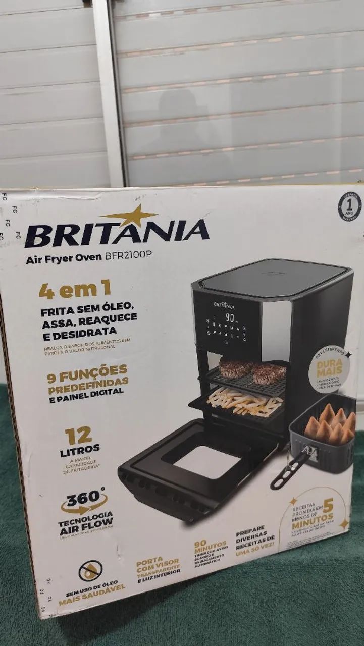 Fritadeira Air Fry Oven Bfr2100p 12 Litros 1800w Britânia Preto - Foto 2